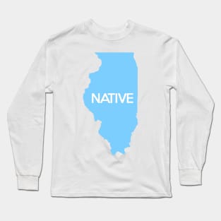 Illinois Native IL Blue Long Sleeve T-Shirt